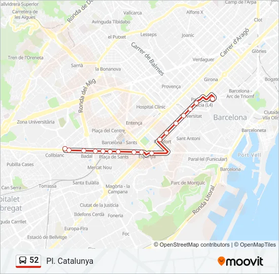 52 Bus Line Map