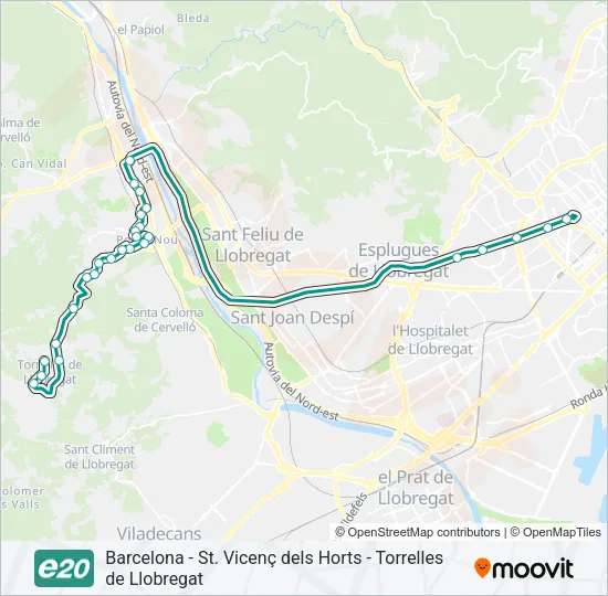 E20 Bus Line Map