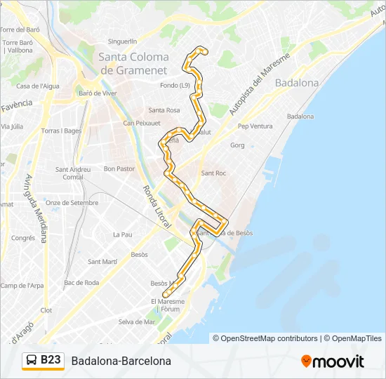 B23 Bus Line Map