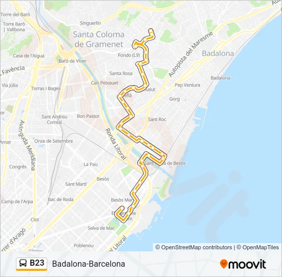 B23 Bus Line Map