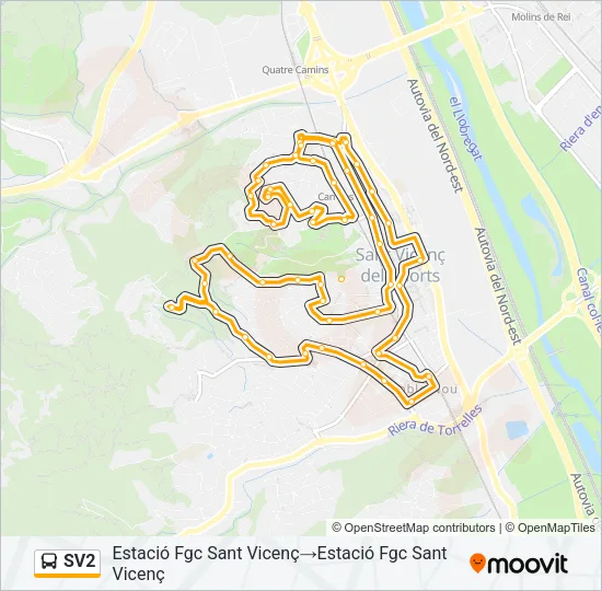 SV2 Bus Line Map