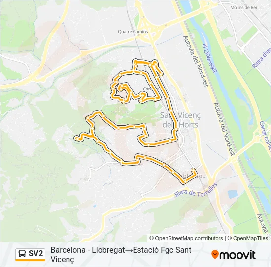 SV2 Bus Line Map