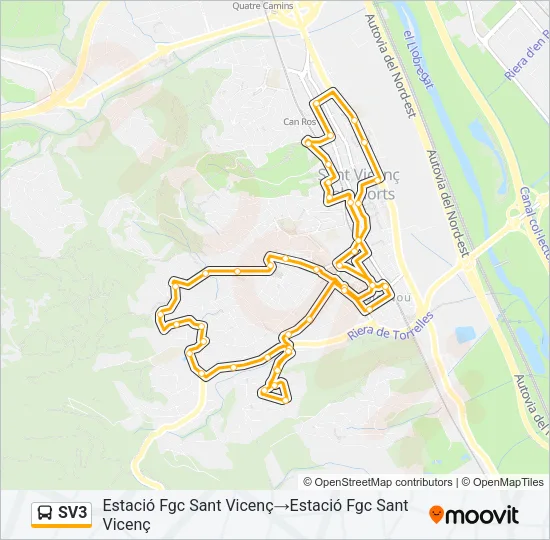 SV3 Bus Line Map