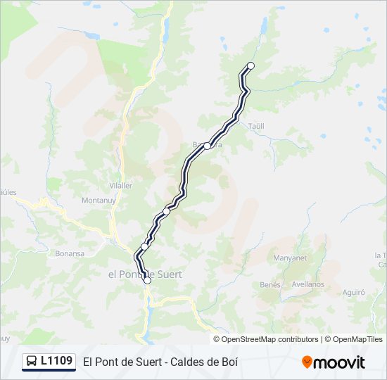 Mapa de L1109 de autobús