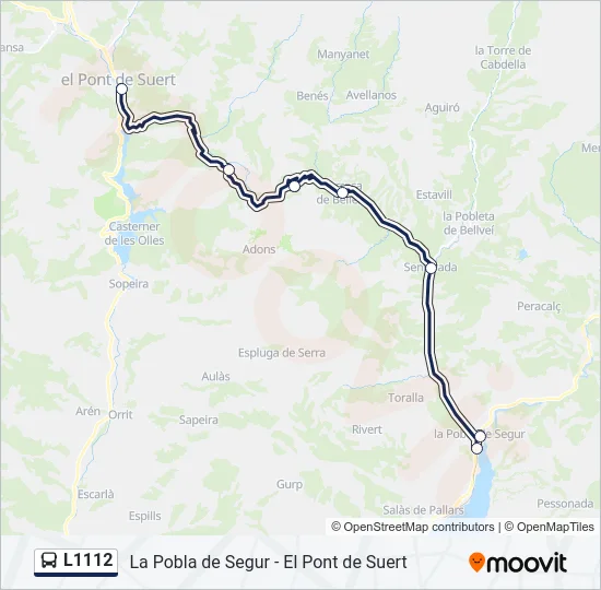 L1112 Bus Line Map
