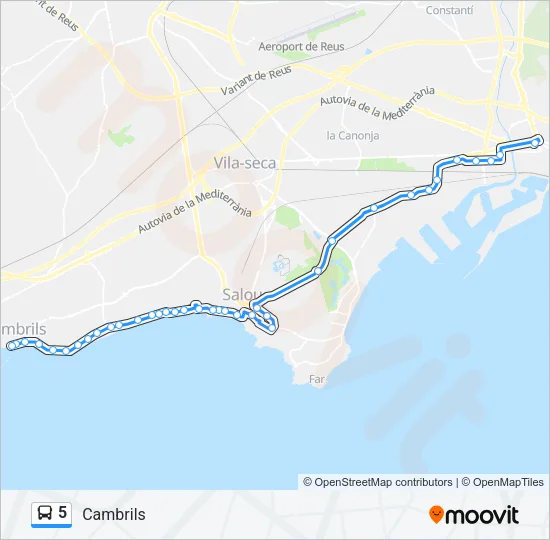 5 Bus Line Map