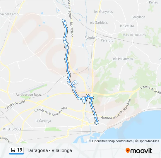 19 Bus Line Map
