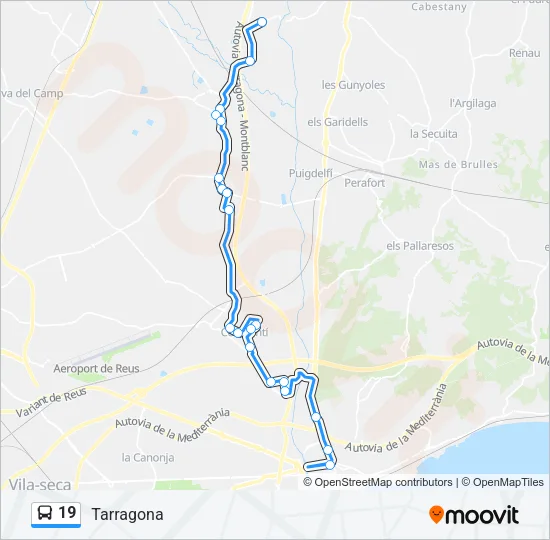 19 Bus Line Map
