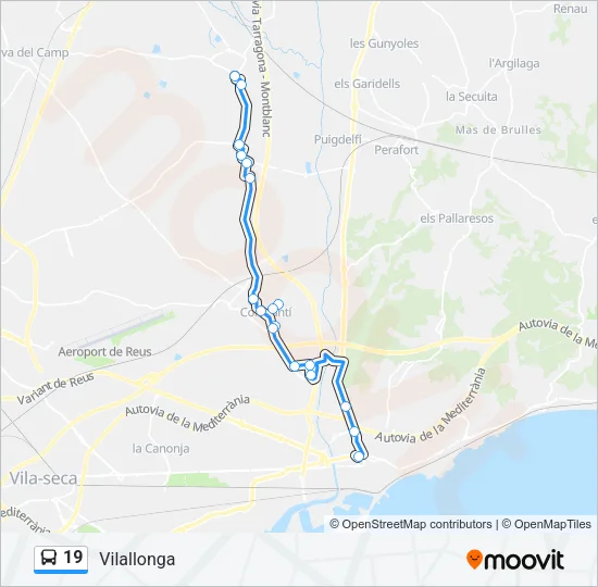 19 Bus Line Map