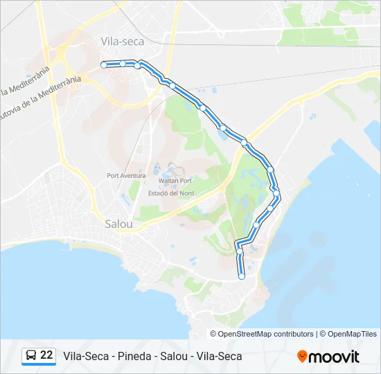 22 Bus Line Map