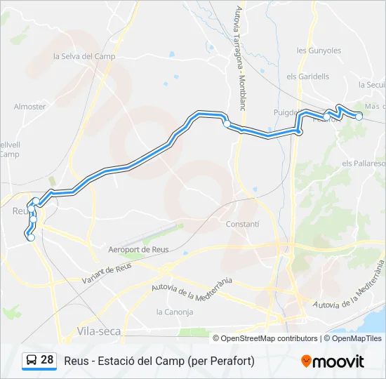 28 Bus Line Map