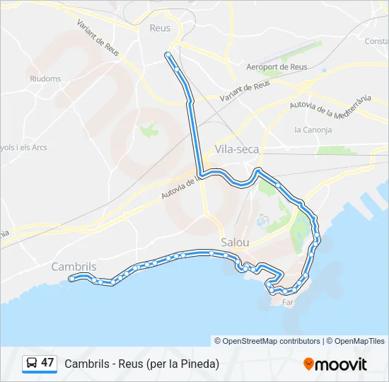 47 Bus Line Map