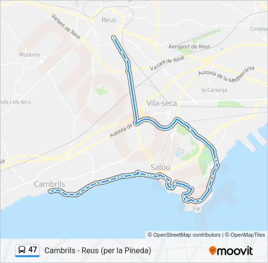 47 Bus Line Map