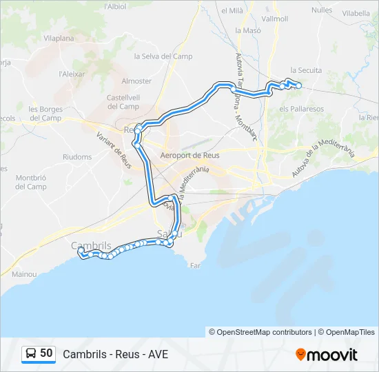 50 Bus Line Map