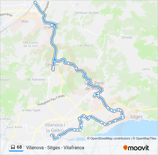 68 Bus Line Map