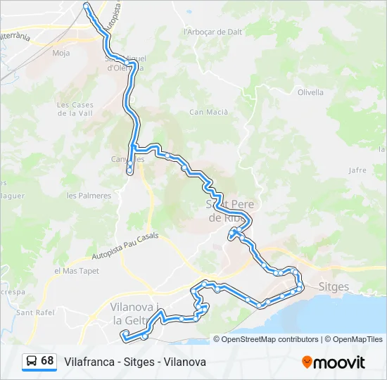 68 Bus Line Map