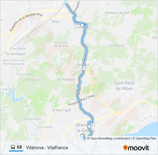 68 Bus Line Map