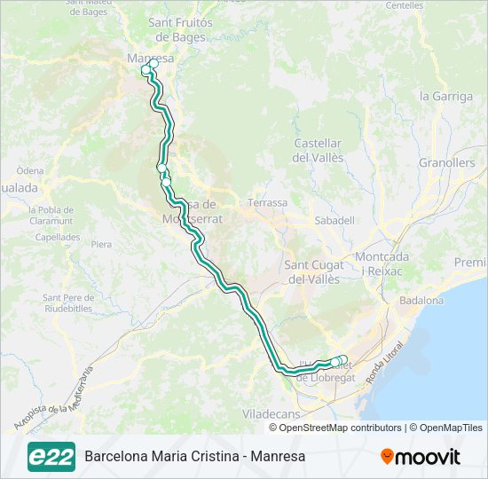 E22 Bus Line Map