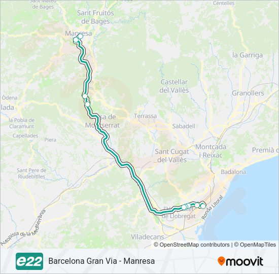 E22 Bus Line Map