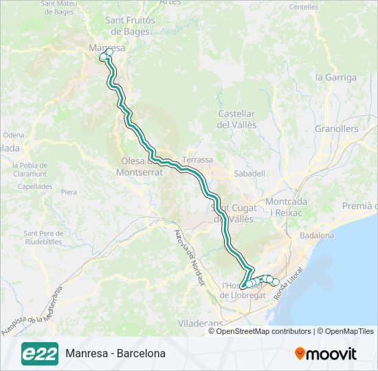 E22 Bus Line Map