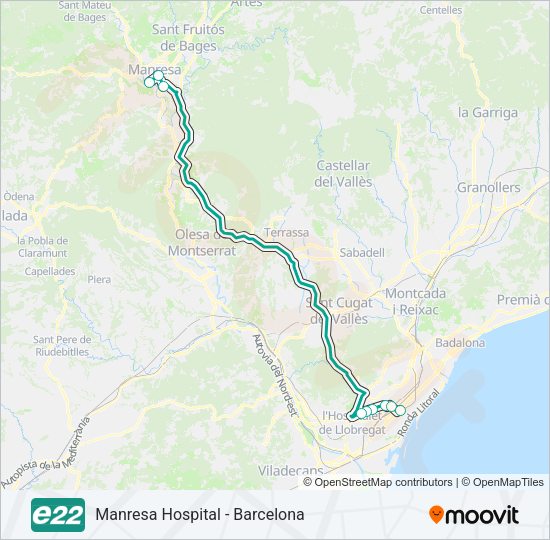 E22 Bus Line Map