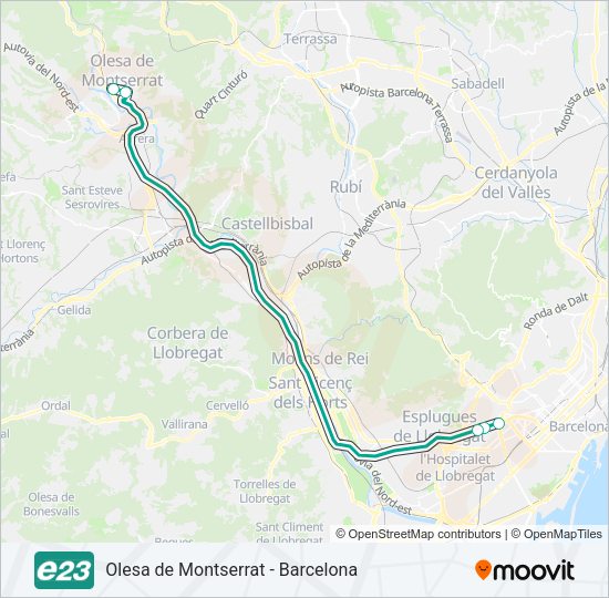 E23 Bus Line Map
