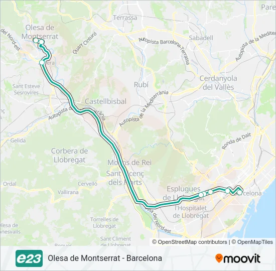E23 Bus Line Map