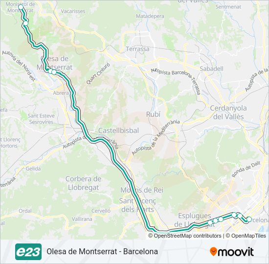 E23 Bus Line Map