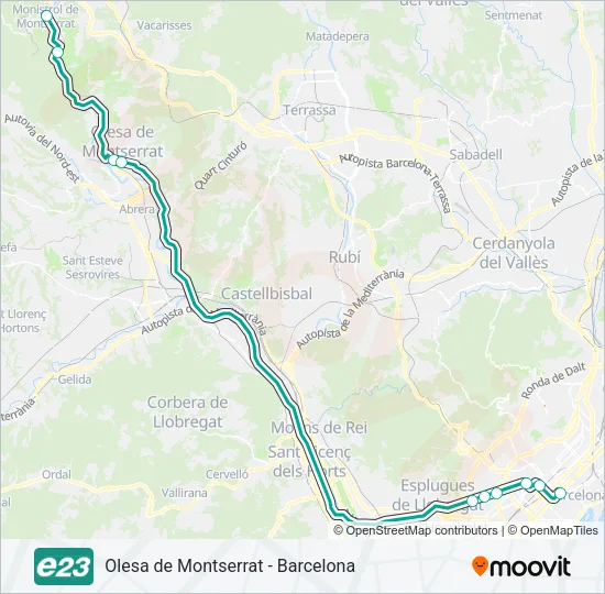 E23 Bus Line Map