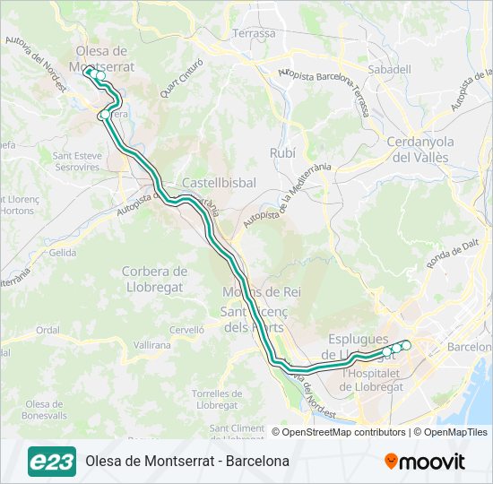 E23 Bus Line Map