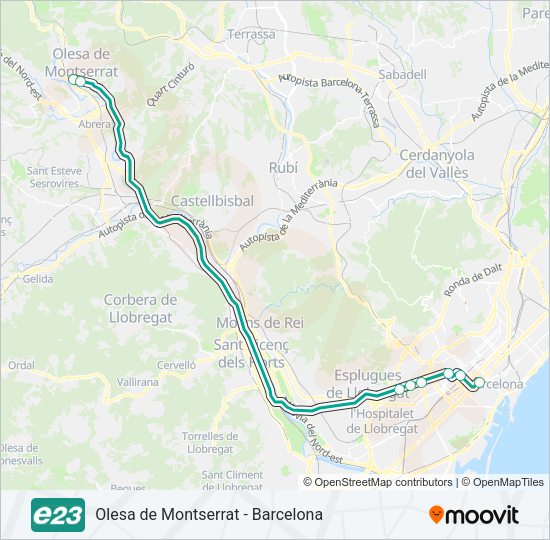 E23 Bus Line Map