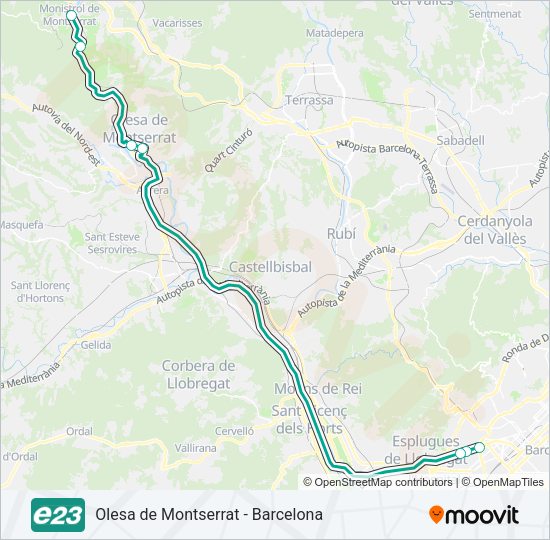 E23 Bus Line Map