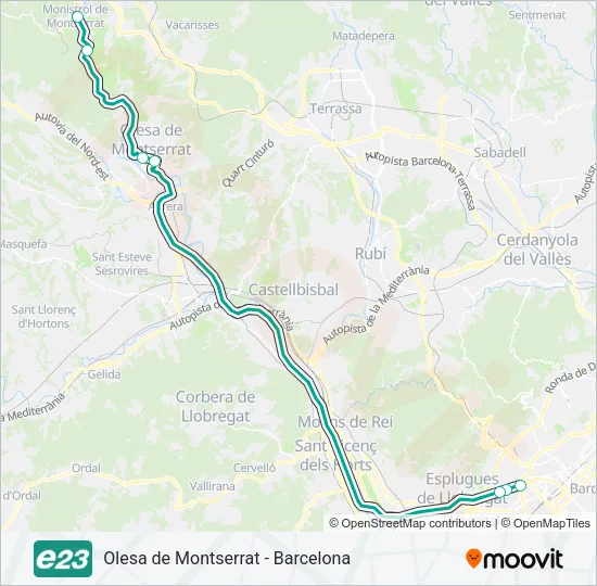 E23 Bus Line Map