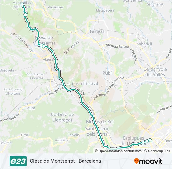 E23 Bus Line Map