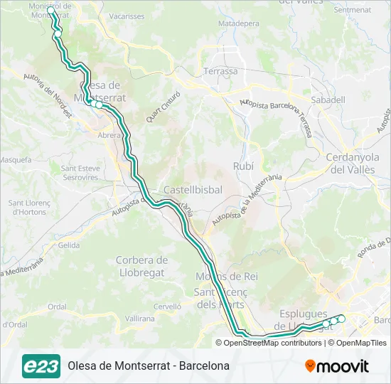 E23 Bus Line Map