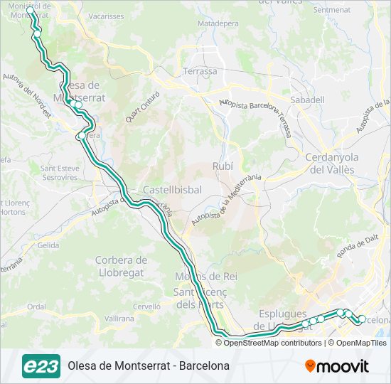 E23 Bus Line Map