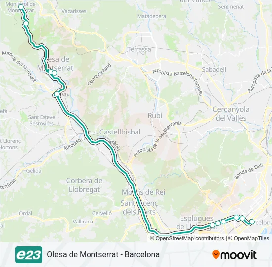 E23 Bus Line Map