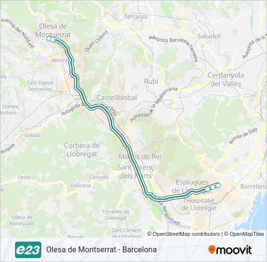 E23 Bus Line Map