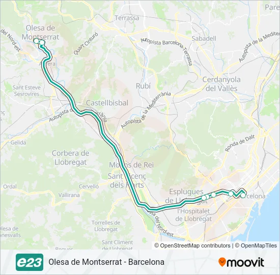 E23 Bus Line Map