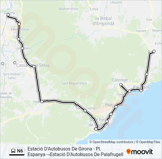 N6 Bus Line Map