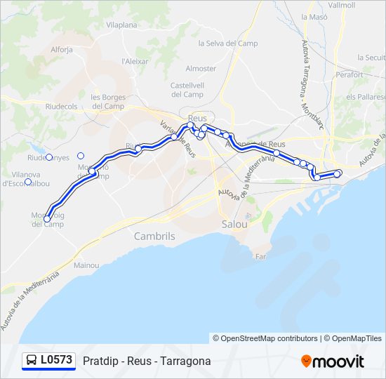 Mapa de L0573 de autobús