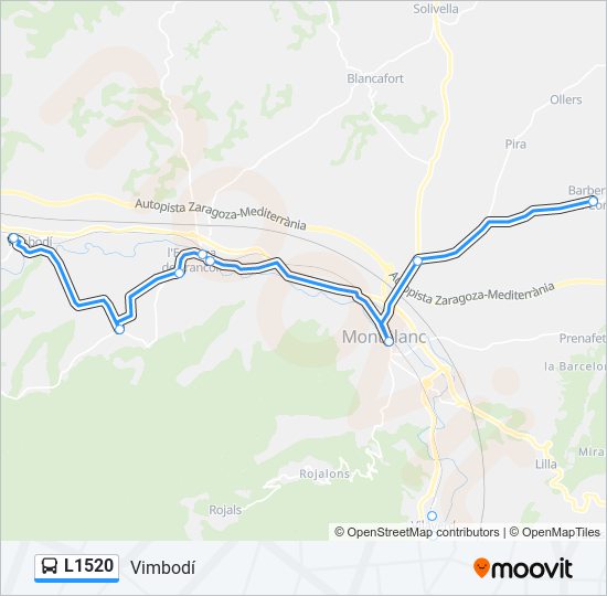 Mapa de L1520 de autobús