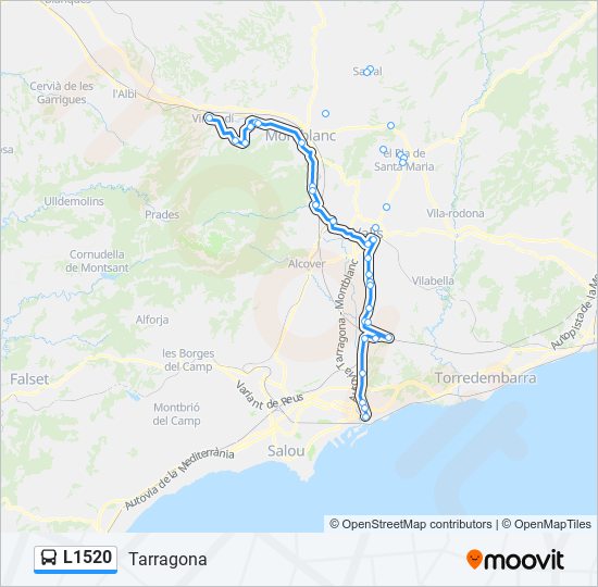 Mapa de L1520 de autobús