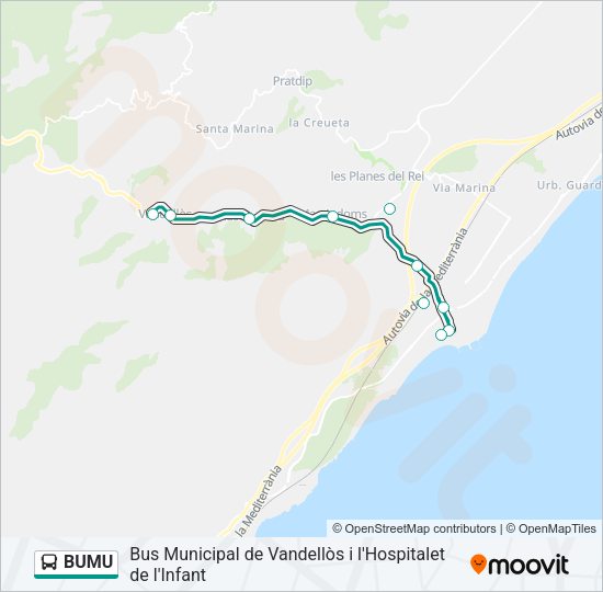 Mapa de BUMU de autobús