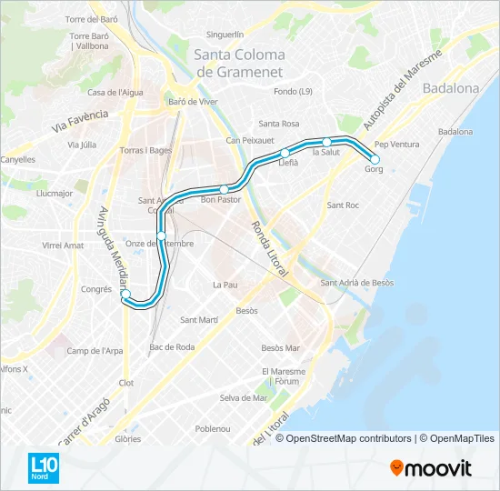 L10N Metro Line Map
