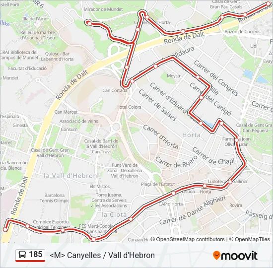185 Bus Line Map