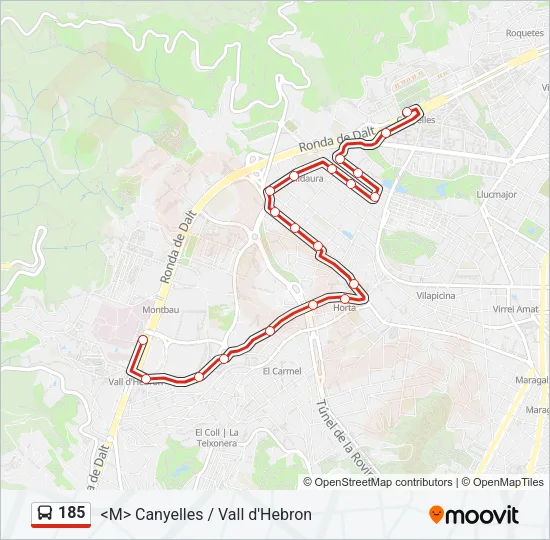 185 Bus Line Map