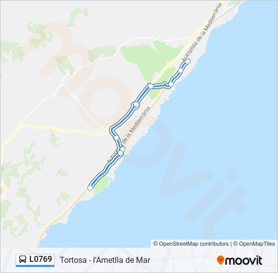 Mapa de L0769 de autobús