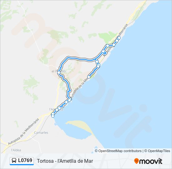 Mapa de L0769 de autobús