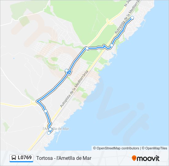 Mapa de L0769 de autobús